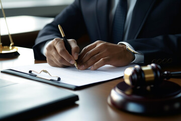 lawyer signing a document