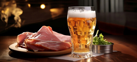 Beer and ham. 