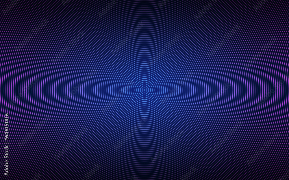 Wall mural blue and pink abstract circle background. black circles on grey background with colorful gradient. s
