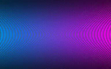 Blue and pink abstract circle background. Black circles on grey background with colorful gradient. Simple geometric pattern