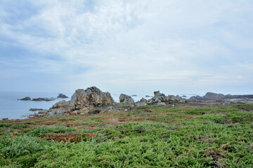 Joli paysage de mer à marée basse en Bretagne - France