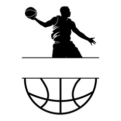 Fototapeta premium Basketball Svg png, Basketball Monogram Svg, Basketball Designs, Basketball Team Svg, Cut File For Cricut, basketball name frame player svg png