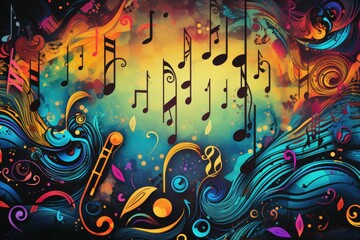 A colorful music background.