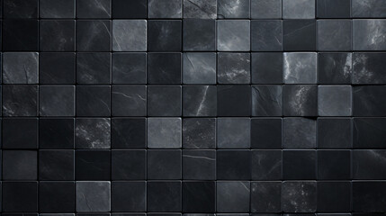 Black charcoal mosaic square tile pattern, tiled background