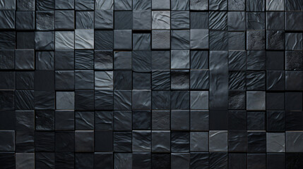 Blackmosaic square tile pattern, tiled background