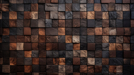 Bronze mosaic square tile pattern, tiled background