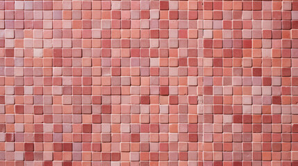 Light red mosaic square tile pattern, tiled background 