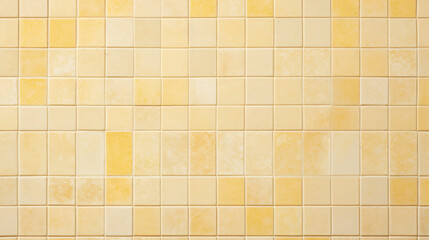 Light yellow mosaic square tile pattern, tiled background 