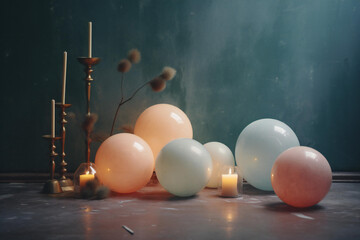 A sophisticated and minimalist interpretation of holiday lights, featuring ethereal, glowing orbs in a palette of cool, wintry hues.