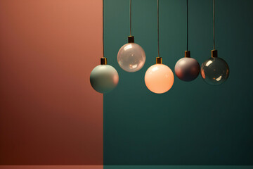 A sophisticated and minimalist interpretation of holiday lights, featuring ethereal, glowing orbs in a palette of cool, wintry hues.