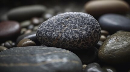 Zen pebble stones. Created with Generative AI technology.