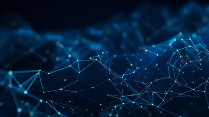 Next-Gen AI Network Visualization: A Seamless Plexus of Data in Futuristic Blue