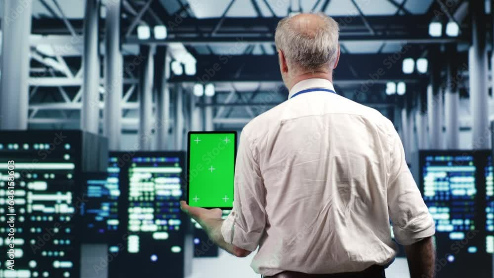 Aufkleber tech savvy specialist expertly managing data while navigating through industrial supercomputers. exp