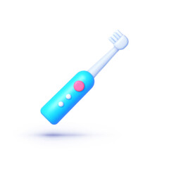 Electric toothbrush 3d, great design for any purposes. Vector icon illustration