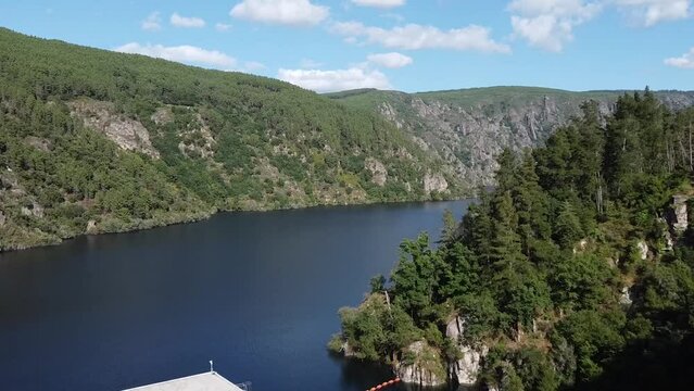 aerial view of river sil in Ribeira Sacra, Galicia, Spain