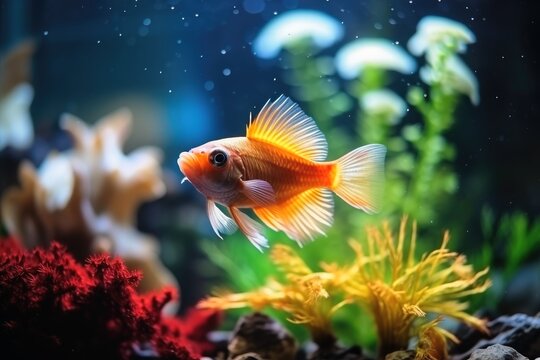 A beautiful fish and aquarium background.