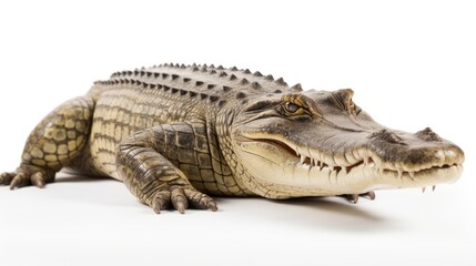 Naklejka premium Crocodile Isolated in White