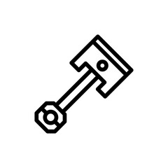 Piston motor service and garage icon with black outline style. piston, engine, vehicle, sign, auto, car, repair. Vector Illustration