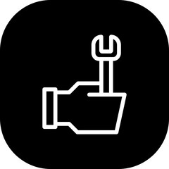 Service motor service and garage icon with black filled line outline style. service, business, help, sign, customer, support, outline. Vector Illustration