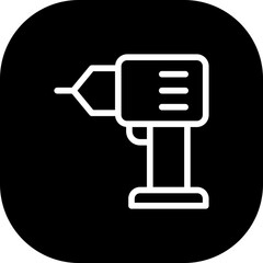 Drill motor service and garage icon with black filled line outline style. drill, symbol, line, isolated, industry, outline, equipment. Vector Illustration