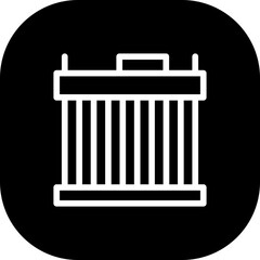 Radiator motor service and garage icon with black filled line outline style. sign, line, radiator, radiation, set, outline, energy. Vector Illustration