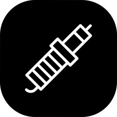 Spark plug motor service and garage icon with black filled line outline style. symbol, automobile, car, plug, auto, spark, electric. Vector Illustration