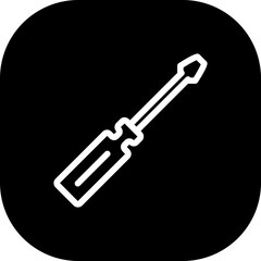 Screwdriver motor service and garage icon with black filled line outline style. screwdriver, repair, work, tool, service, wrench, equipment. Vector Illustration