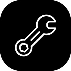 Wrench motor service and garage icon with black filled line outline style. wrench, repair, service, work, maintenance, technology, tool. Vector Illustration