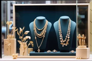 Foto op Plexiglas A window of a jewelry store with valuable pieces. © Michael