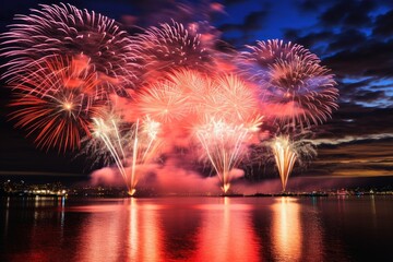 An impressive happy new year fireworks.