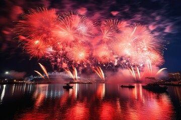An impressive happy new year fireworks.