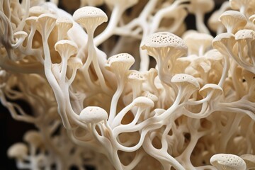 Organic structure of organic mushroom mycelium.