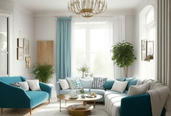 Living room classic style interior design