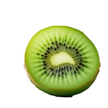 Close up image of Kiwi fruit transparent background