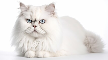 Capturing the Stunning Beauty of a White Himalayan Cat - A Majestic Feline Portrait