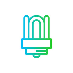 LED lamp ecology icon with blue and green gradient outline style. bulb, lamp, light, icon, led, symbol, electric. Vector Illustration