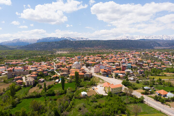 Fototapeta na wymiar Yesildag village aerial panoramic view. View from above. Turkey