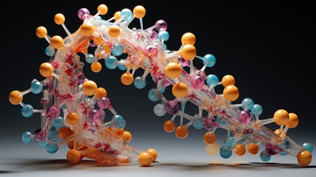 Detailed view of threedimensional molecular model showcasing the BRCA1 gene mutation. This image accentuates the correlation between certain genetic mutations and an increased cancer risk.