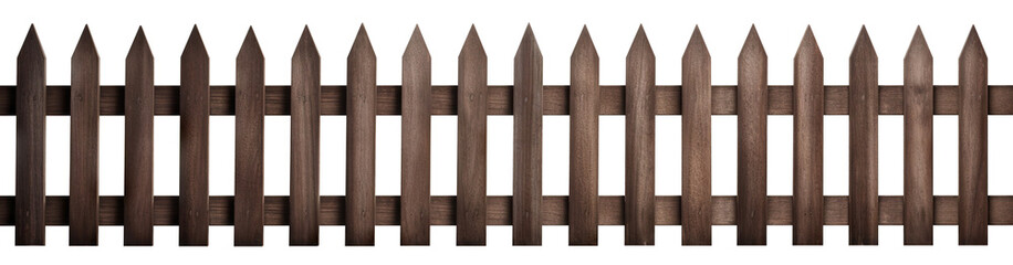 Obraz premium Brown wooden fence, cut out