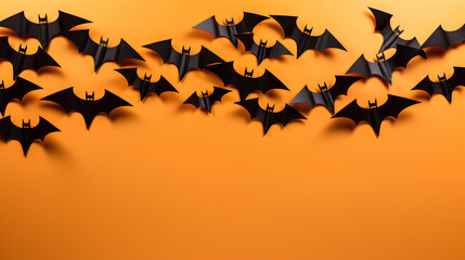 Naklejka premium Paper bats with solid background. Bat decoration for Halloween.