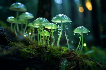 Leuchtende Pilze - obrazy, fototapety, plakaty