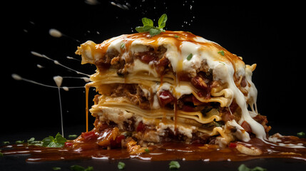 Fototapeta na wymiar Chicken Lasagna, Italian food