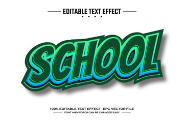 School 3D editable text effect template