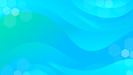 Dynamic blue green liquid wave background with abstract gradient design. Ideal for website, banner, brochure, and poster projects
