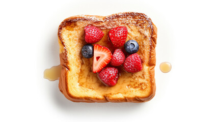 Photo of delicious toasts with a berries on a white background.
