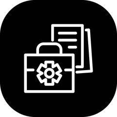 Obraz premium Portfolio startup pitch deck icon with black outline style. business, portfolio, symbol, office, object, work, case. Vector Illustration