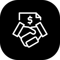 Agreement startup pitch deck icon with black outline style. agreement, business, symbol, outline, line, hand, team. Vector Illustration