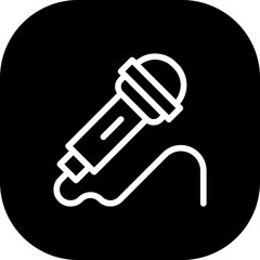 Microphone startup pitch deck icon with black outline style. microphone, sound, voice, studio, object, radio, music. Vector Illustration