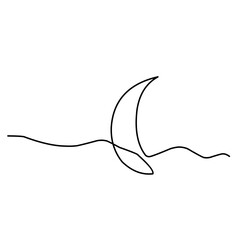Obraz premium Moon continuous Line 