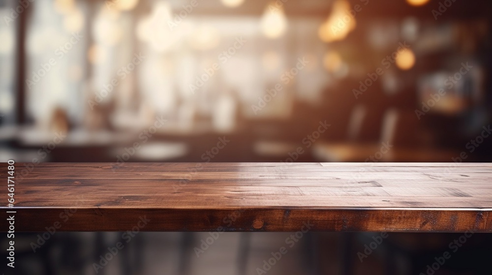 Poster empty grey marble table and blurred soft light table with foreground leaf in luxury restaurant with 